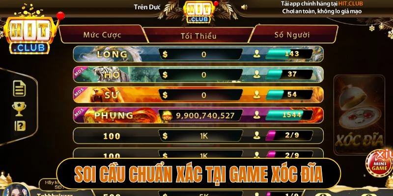 Soi cầu chuẩn xác tại game Xóc đĩa